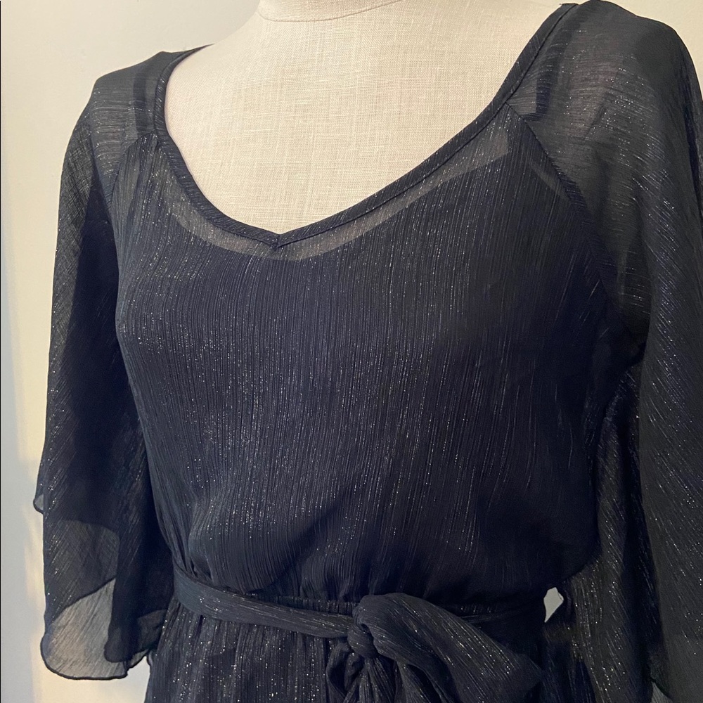 Studio Y Shimmer Flutter Sleeve Dress - Picture 2 of 8